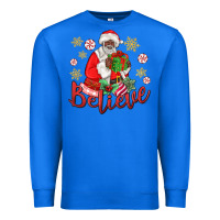 True Royal believe black santa christmas Premium Sweatshirt - MaliasSmallBusiness