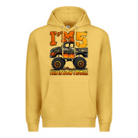 Antique Gold i'm five this is how i roll monster truck birthday Premium Hoodie - Jasminsmagicworld