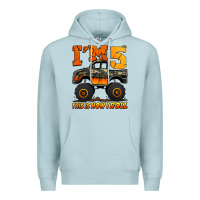 Blue Mist i'm five this is how i roll monster truck birthday Premium Hoodie - Jasminsmagicworld