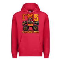 Cardinal i'm five this is how i roll monster truck birthday Premium Hoodie - Jasminsmagicworld