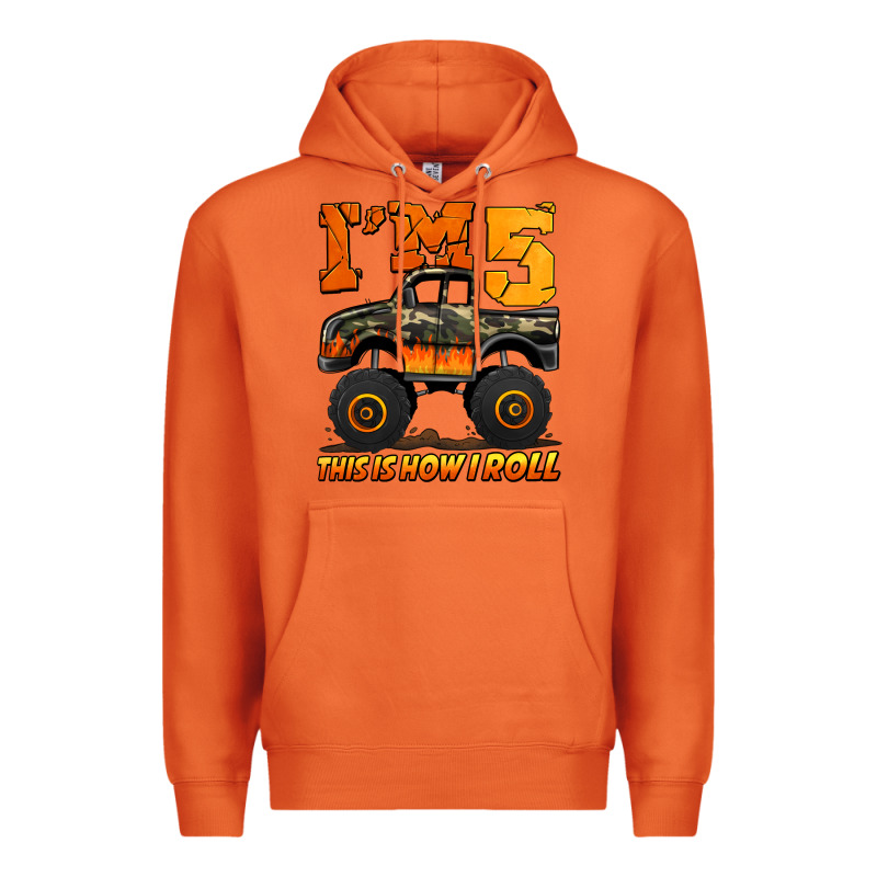 I'm Five This Is How I Roll Monster Truck Birthday Premium Hoodie by Jasminsmagicworld | Teevron
