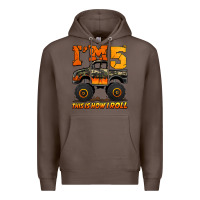 Coffee i'm five this is how i roll monster truck birthday Premium Hoodie - Jasminsmagicworld