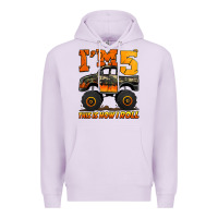 Lilac i'm five this is how i roll monster truck birthday Premium Hoodie - Jasminsmagicworld