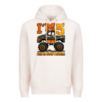 Pale Pink i'm five this is how i roll monster truck birthday Premium Hoodie - Jasminsmagicworld