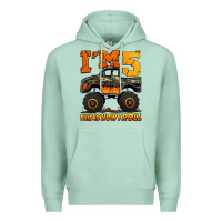 Seafoam i'm five this is how i roll monster truck birthday Premium Hoodie - Jasminsmagicworld