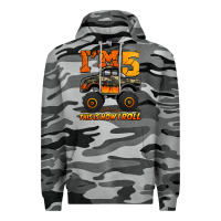Slate Camo i'm five this is how i roll monster truck birthday Premium Hoodie - Jasminsmagicworld