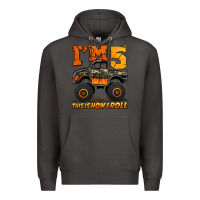 Smoke i'm five this is how i roll monster truck birthday Premium Hoodie - Jasminsmagicworld