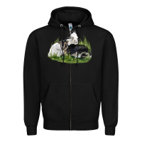 Black two baby nigerian dwarf goat Zipper Hoodie - LillyAllenDesigns