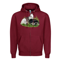 Burgundy two baby nigerian dwarf goat Zipper Hoodie - LillyAllenDesigns