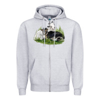 Heather Grey two baby nigerian dwarf goat Zipper Hoodie - LillyAllenDesigns