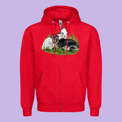 Two Baby Nigerian Dwarf Goat Zipper Hoodie Designed By Lillyallendesigns