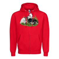 Red two baby nigerian dwarf goat Zipper Hoodie - LillyAllenDesigns