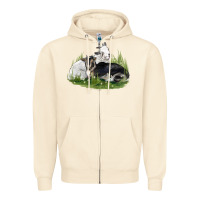 Sandshell two baby nigerian dwarf goat Zipper Hoodie - LillyAllenDesigns