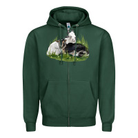Sports Green two baby nigerian dwarf goat Zipper Hoodie - LillyAllenDesigns