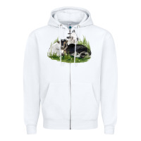 White two baby nigerian dwarf goat Zipper Hoodie - LillyAllenDesigns