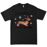 Black dachshund through the snow Premium Tee - MaliasSmallBusiness