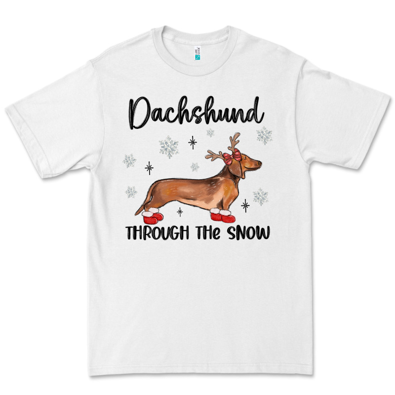 Dachshund Through The Snow Premium Tee by MaliasSmallBusiness | Teevron