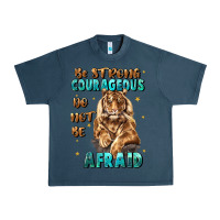 Midnight Navy be strong and courageous Urban Heavy Tee - JahusDesignShop