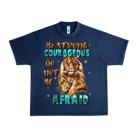 Navy be strong and courageous Urban Heavy Tee - JahusDesignShop