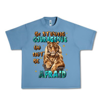 Pebble Blue be strong and courageous Urban Heavy Tee - JahusDesignShop
