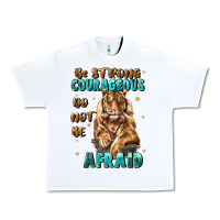 White be strong and courageous Urban Heavy Tee - JahusDesignShop