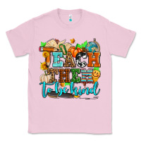 Bubblegum Pink teach them to be kind with pumpkins and fall Classic Tee - AdoDesignShop