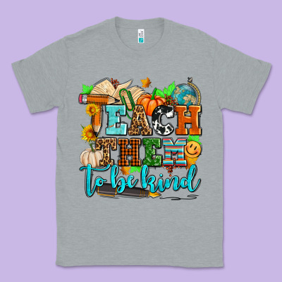 Teach Them To Be Kind With Pumpkins And Fall Classic Tee Designed By Adodesignshop