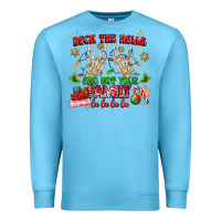 Ocean Blue deck the halls and not your family Premium Sweatshirt - MaliasSmallBusiness