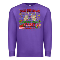 Purple deck the halls and not your family Premium Sweatshirt - MaliasSmallBusiness