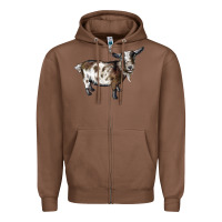 Chestnut Nigerian Dwarf Goat Zipper Hoodie - LillyAllenDesigns