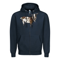 Navy Nigerian Dwarf Goat Zipper Hoodie - LillyAllenDesigns