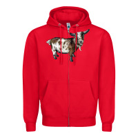 Red Nigerian Dwarf Goat Zipper Hoodie - LillyAllenDesigns