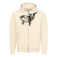Sandshell Nigerian Dwarf Goat Zipper Hoodie - LillyAllenDesigns