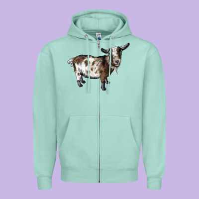 Nigerian Dwarf Goat Zipper Hoodie Designed By Lillyallendesigns