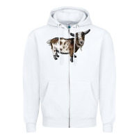 White Nigerian Dwarf Goat Zipper Hoodie - LillyAllenDesigns