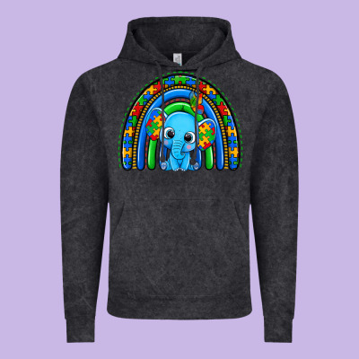 Autism Elephant Rainbow Vintage Hoodie Designed By Zillion Design Studio