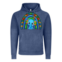 Vintage Denim autism elephant rainbow Vintage Hoodie - Zillion Design Studio