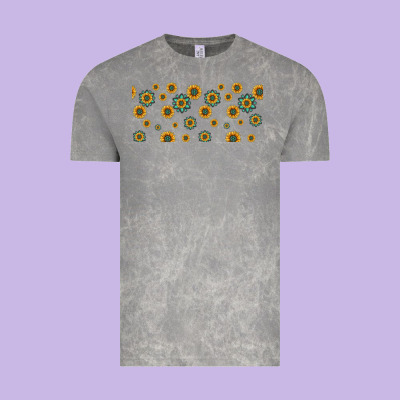 Sunflowers And Turquoise 16oz Libbey Glass Vintage Tee Designed By Hra Design Shop