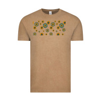 Vintage Coffee sunflowers and turquoise 16oz libbey glass Vintage Tee - HRA Design Shop