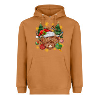 Meerkat Christmas highland cow Heavyweight Hoodie - MaliasSmallBusiness