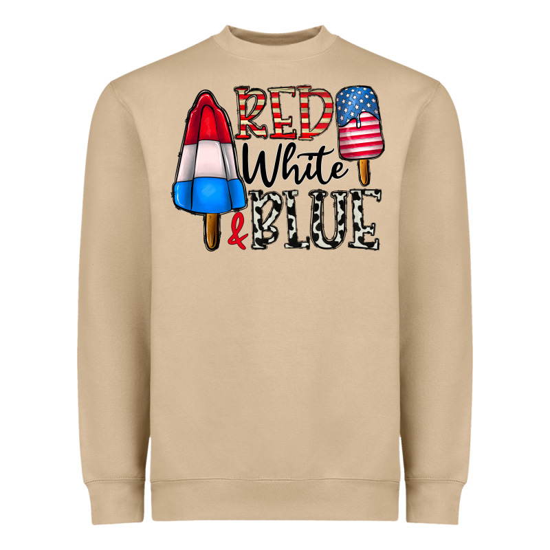 Red White Blue Heavyweight Sweatshirt by CowhideDigitalArt | Teevron