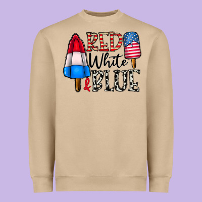 Red White Blue Heavyweight Sweatshirt Designed By Cowhidedigitalart