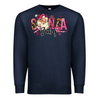 Navy Santa Baby Pink Christmas Premium Sweatshirt - MaliasSmallBusiness