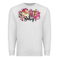 Oatmeal Heather Santa Baby Pink Christmas Premium Sweatshirt - MaliasSmallBusiness