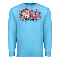 Ocean Blue Santa Baby Pink Christmas Premium Sweatshirt - MaliasSmallBusiness