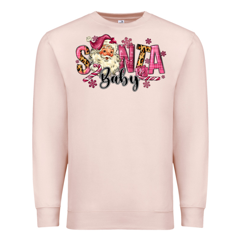 Santa Baby Pink Christmas Premium Sweatshirt by MaliasSmallBusiness | Teevron