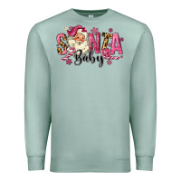 Seafoam Santa Baby Pink Christmas Premium Sweatshirt - MaliasSmallBusiness