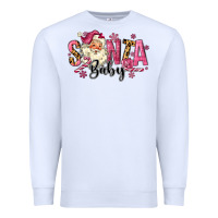 White Santa Baby Pink Christmas Premium Sweatshirt - MaliasSmallBusiness