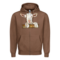 Chestnut baby cashmere goat Zipper Hoodie - LillyAllenDesigns