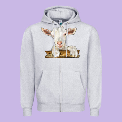Baby Cashmere Goat Zipper Hoodie Designed By Lillyallendesigns